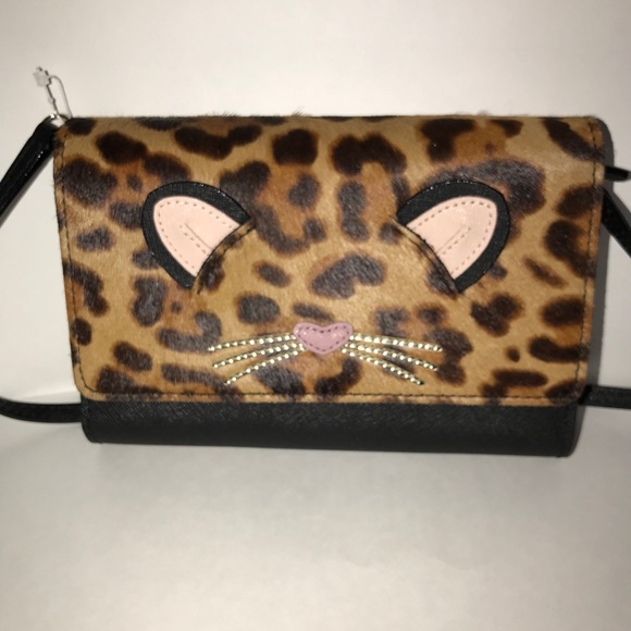 NEW KATE SPADE LEOPARD KITTY BAG - Picture 1 of 4
